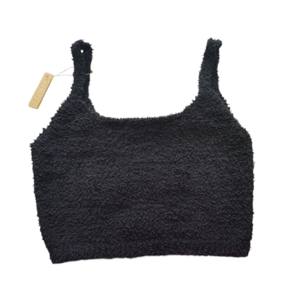 Skims G1 Cozy Knit Crop Camisole Boucle Onyx Black 4X/5X NWT - Picture 3 of 5